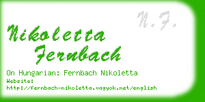nikoletta fernbach business card